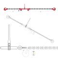 Odciąg Łańcuchowy 1 - częściowy (10t) LC100kN L1-1m, L2-8m (L-9m)