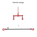 Odciąg Łańcuchowy 2- częściowy (10t) LC100kN L-2,5m